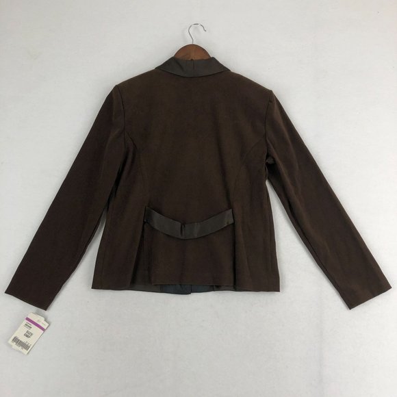Helen Blake NWT Women's Size 6 Petite Brown Button Front Blazer Jacket - Picture 9 of 9